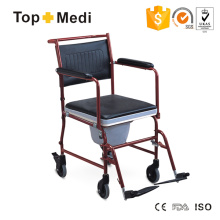 Old People Commode Wheelchair with Steel Frame